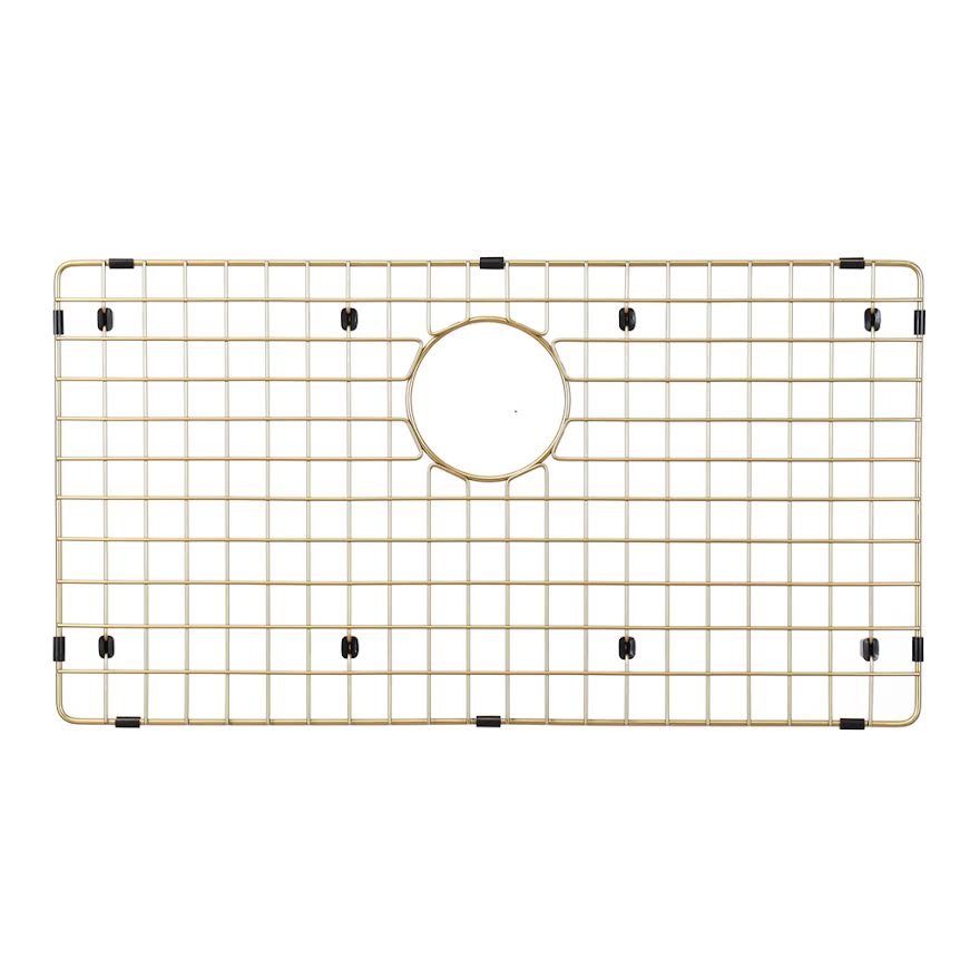 Sinks Protector Matte Gold 304 Stainless Steel Kitchen Sink Bottom Grid, Rack (29 x16)