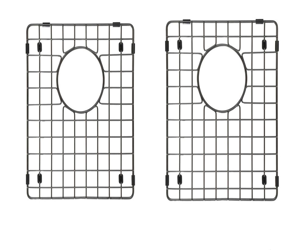 Double Bowl Kitchen Sink Bottom Two Grids, Racks, Protector 304 Stainless Steel (50/50, 13.25 L x 14 W)