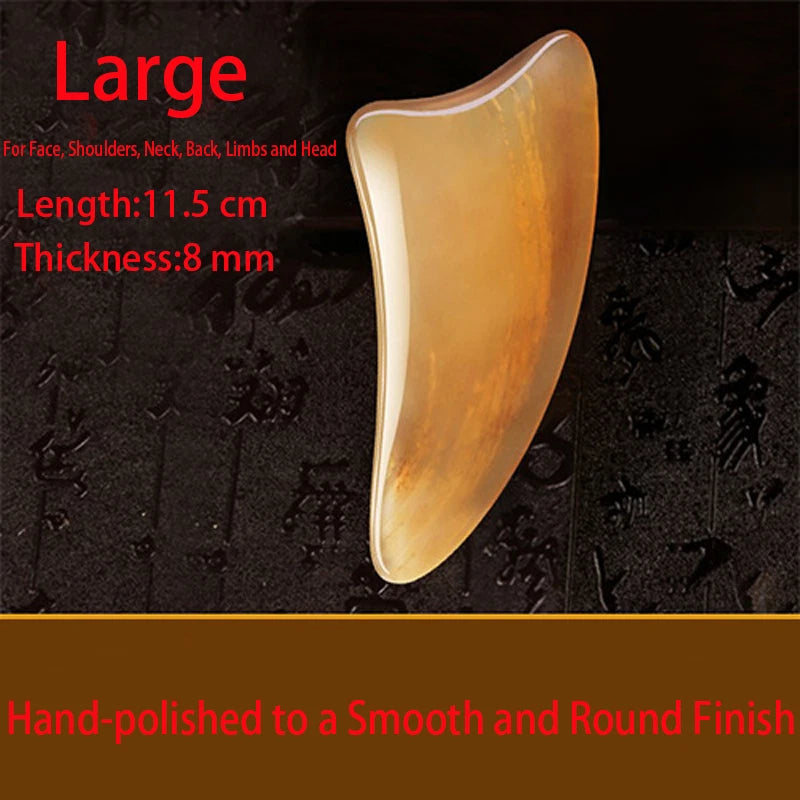 Facial Beauty Gua Sha Tool Natural Ox Horn Board Face Scraping Massage
