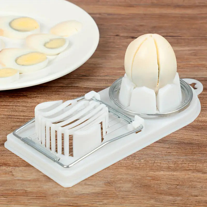 2in1 Stainless Steel Egg Slicer Hard Eggs Cutter Multifunctional Kitchen Tool