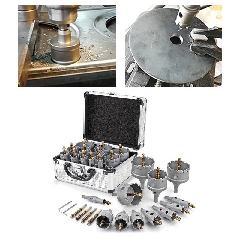12Pcs TCT Carbide Hole Saw Kit Heavy Duty Metal Hole Cutter Drill Bits Set