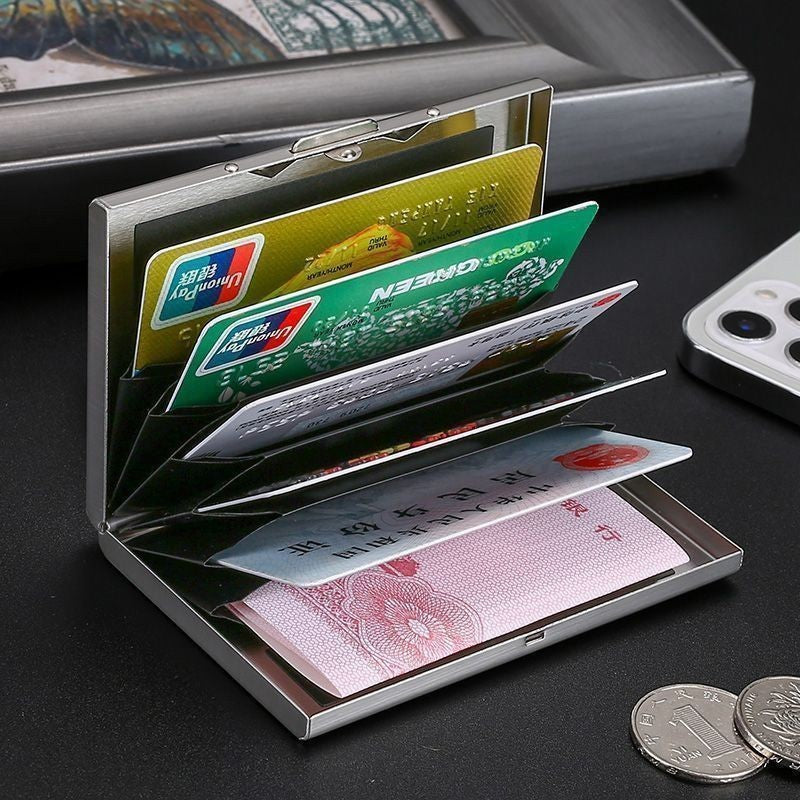 1X RFID Blocking Metal Wallet Stainless Steel Credit Card Holder Protective Case