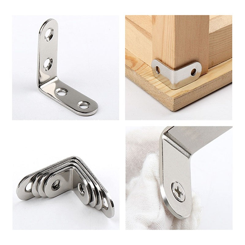 Stainless Steel L-Shaped Bracket Corner Brace 1.5in 90 Degree Angle Corner Lot