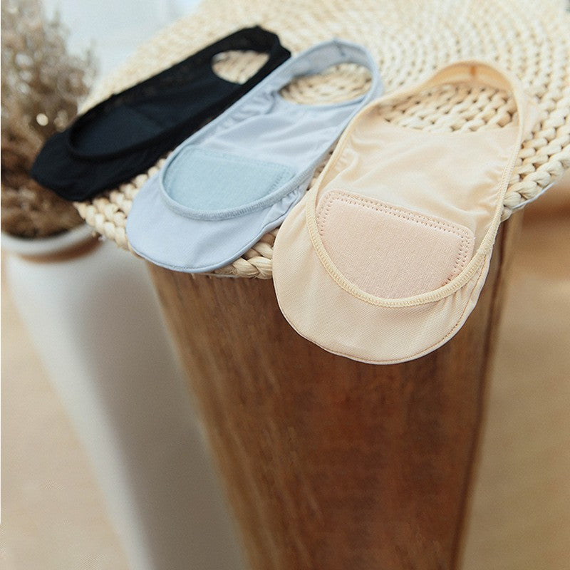 1pc Ice Silk Women's Summer Boat Socks Invisible Thin Heel Breathable Anti-Slip