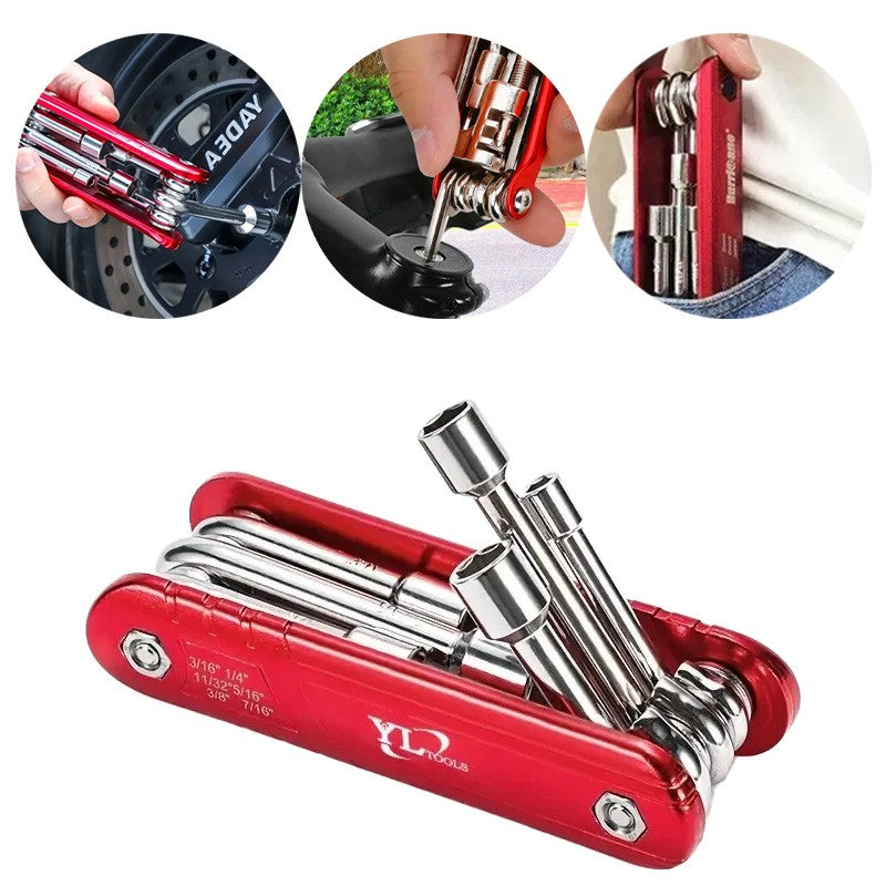 Hex Nut Driver Kit 6 in 1 Folding Nut Driver SAE Set Cr-V Steel Shank Premium