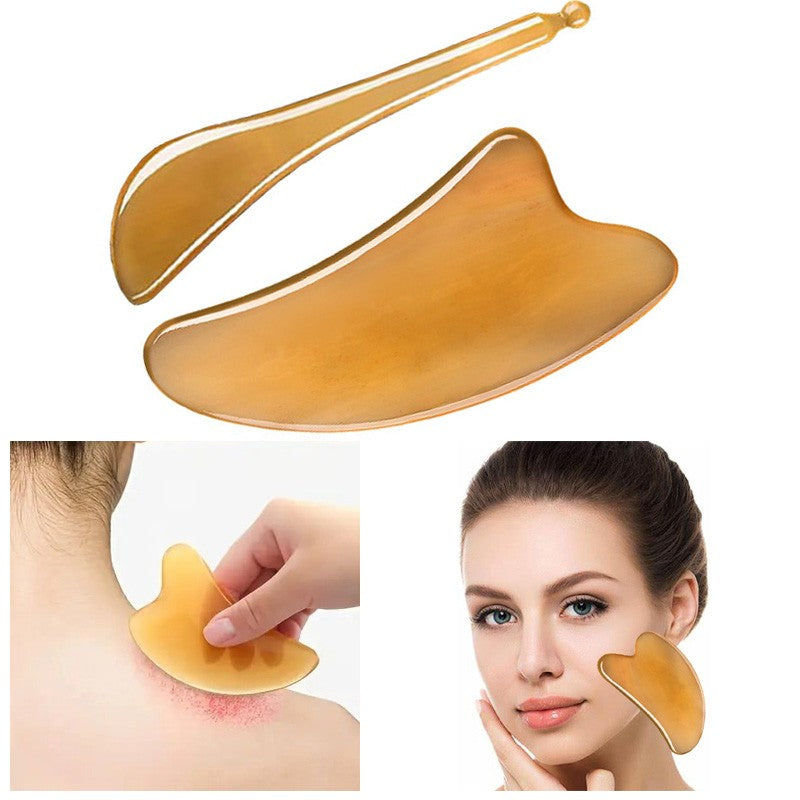 Facial Beauty Gua Sha Tool Natural Ox Horn Board Face Scraping Massage