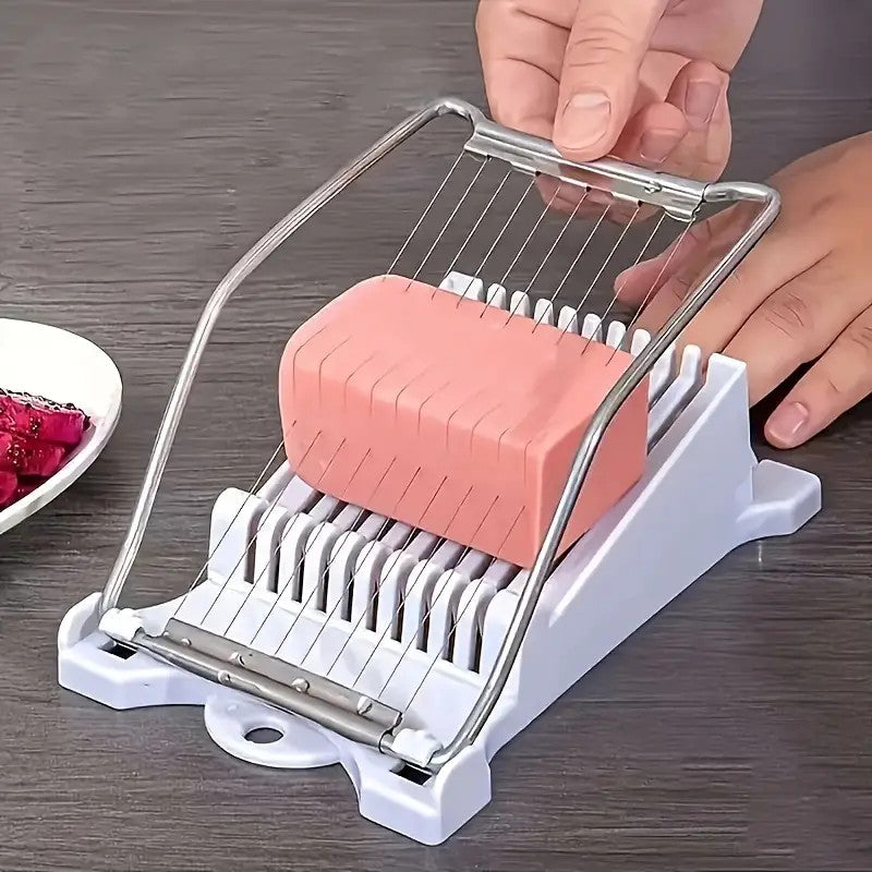 1Pcs Stainless Steel Manual Luncheon Meat Egg Slicer Multipurpose Kitchen Cutter