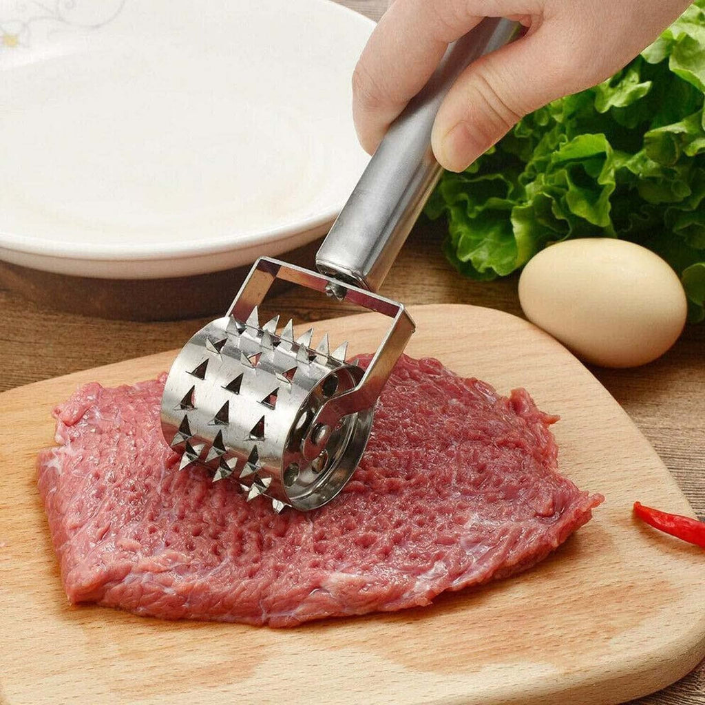 Meat Tenderizer Roller Tool Stainless Steel Hammer Mallet Steak Beef Chicken