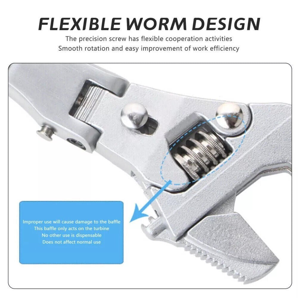 1 Pcs 5-in-1 10" Adjustable Torque Ratchet Wrench 180° Folding Spanner