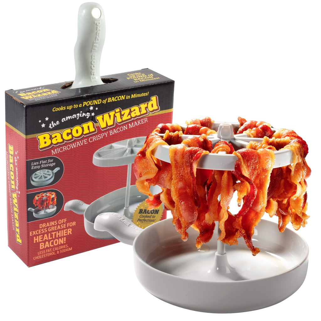 1PC Microwave Bacon Wizard Crispy Bacon Maker Crispier Healthier Quicker Results