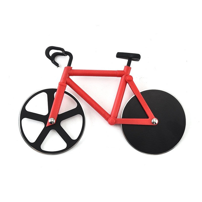 Funny Bicycle Pizza Cutter Non-stick Slicer Dual Stainless Steel Wheels Kitchen