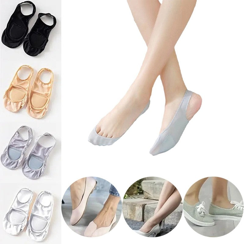 1pc Ice Silk Women's Summer Boat Socks Invisible Thin Heel Breathable Anti-Slip