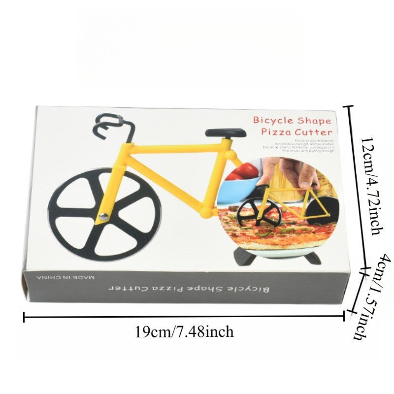 Funny Bicycle Pizza Cutter Non-stick Slicer Dual Stainless Steel Wheels Kitchen