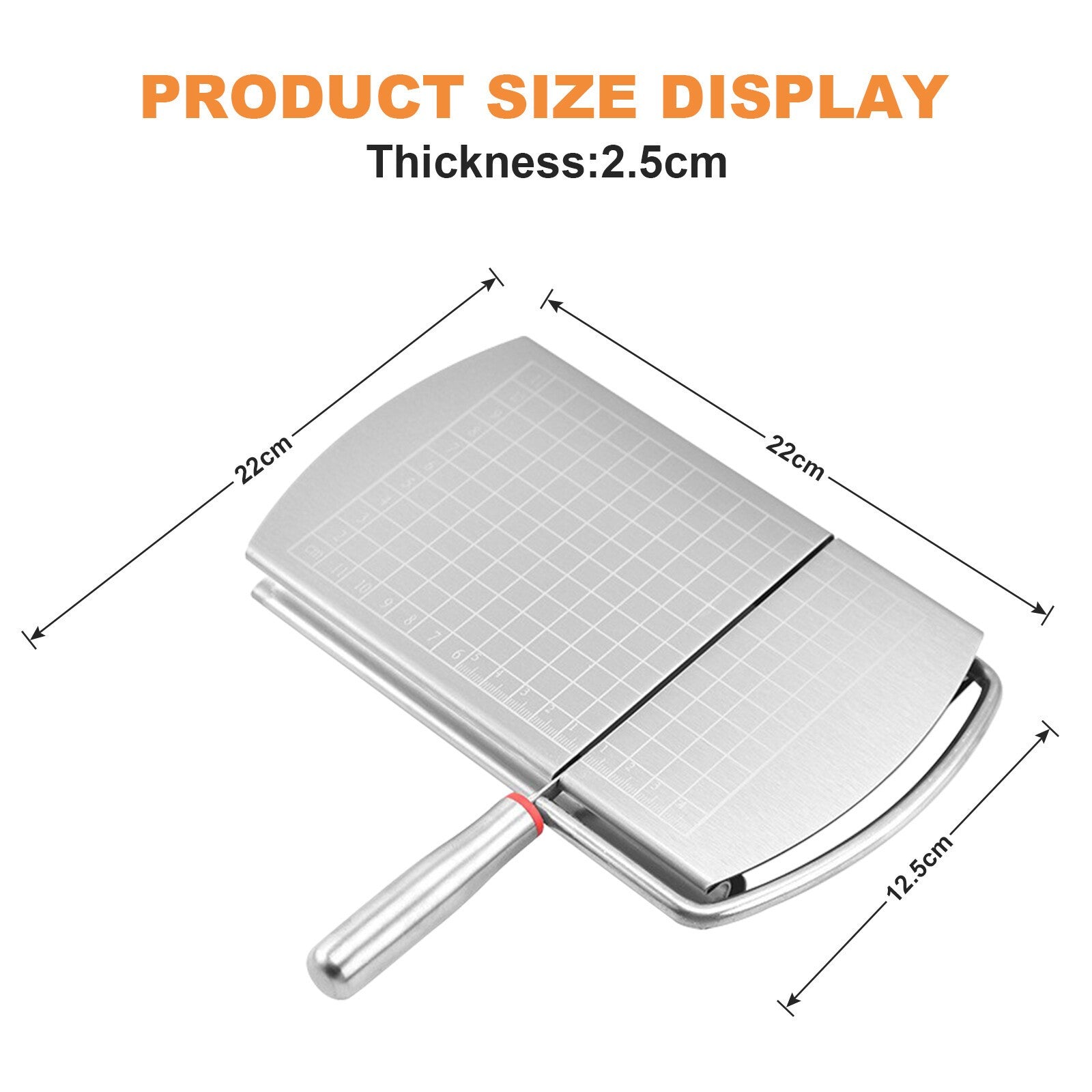 Cheese Cutter Board Stainless Steel Wire Slicer with Size Scale Kitchen Tool