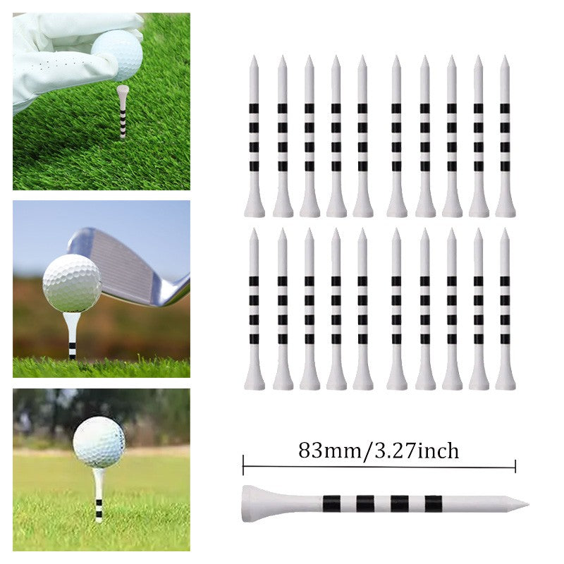 Natural Biodegradable Bamboo Golf Tees Long Length Striped Wooden Golf Ball Tees