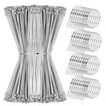 100-200Pcs Metal Stainless Steel Cable Zip Ties Heavy Duty Self-Locking 6"-20"