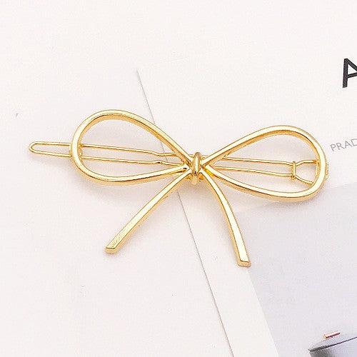 4pcs Metal Bow Hair Clips Barrettes Chic Hair Pin Simple Hair Accessories
