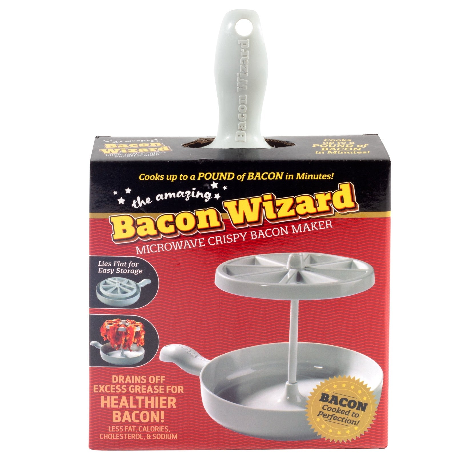 1PC Microwave Bacon Wizard Crispy Bacon Maker Crispier Healthier Quicker Results