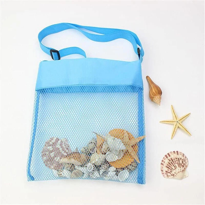 1pc Mesh Beach Tote Colorful Breathable Netting Beach Toys Shell Collecting