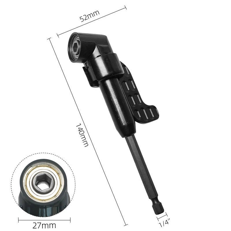 105° Right Angle Flexible Shaft Drill Bit Extension 1/4" Hex Socket Adapter Set