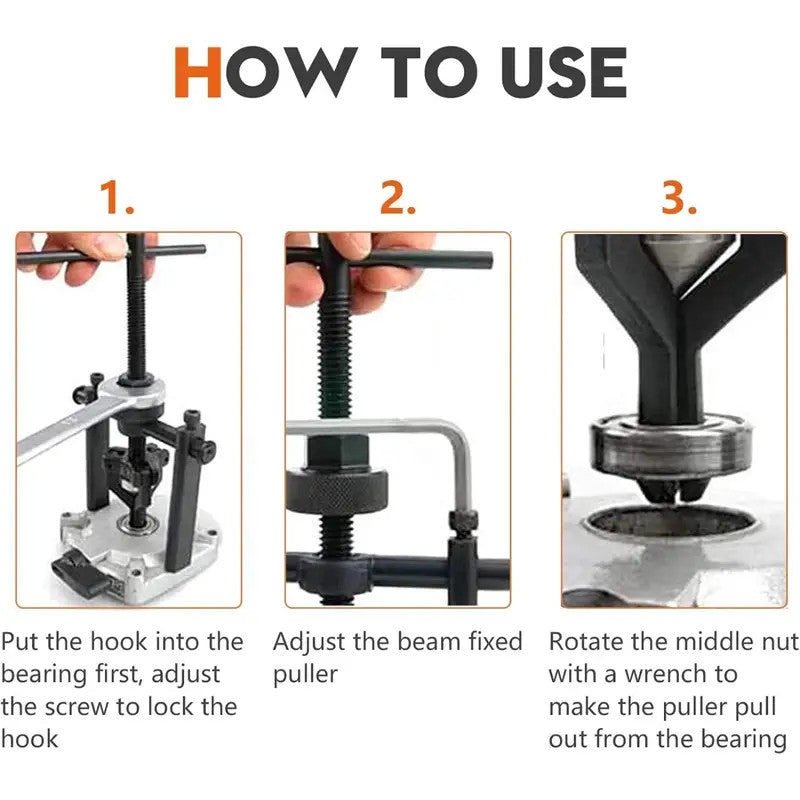 Car Inner Bearing Puller 3 Jaw Bearing Puller Wheel Pulley Removal Extractor