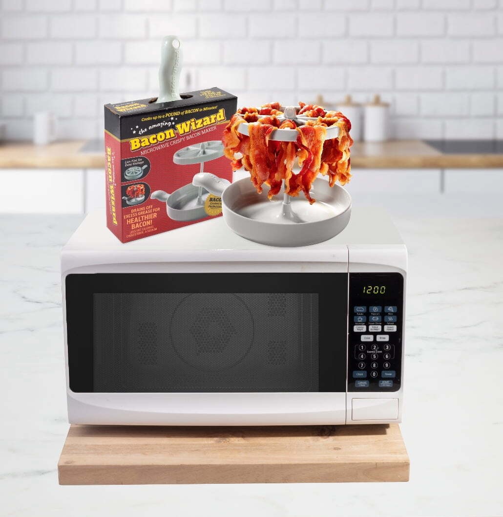 1PC Microwave Bacon Wizard Crispy Bacon Maker Crispier Healthier Quicker Results