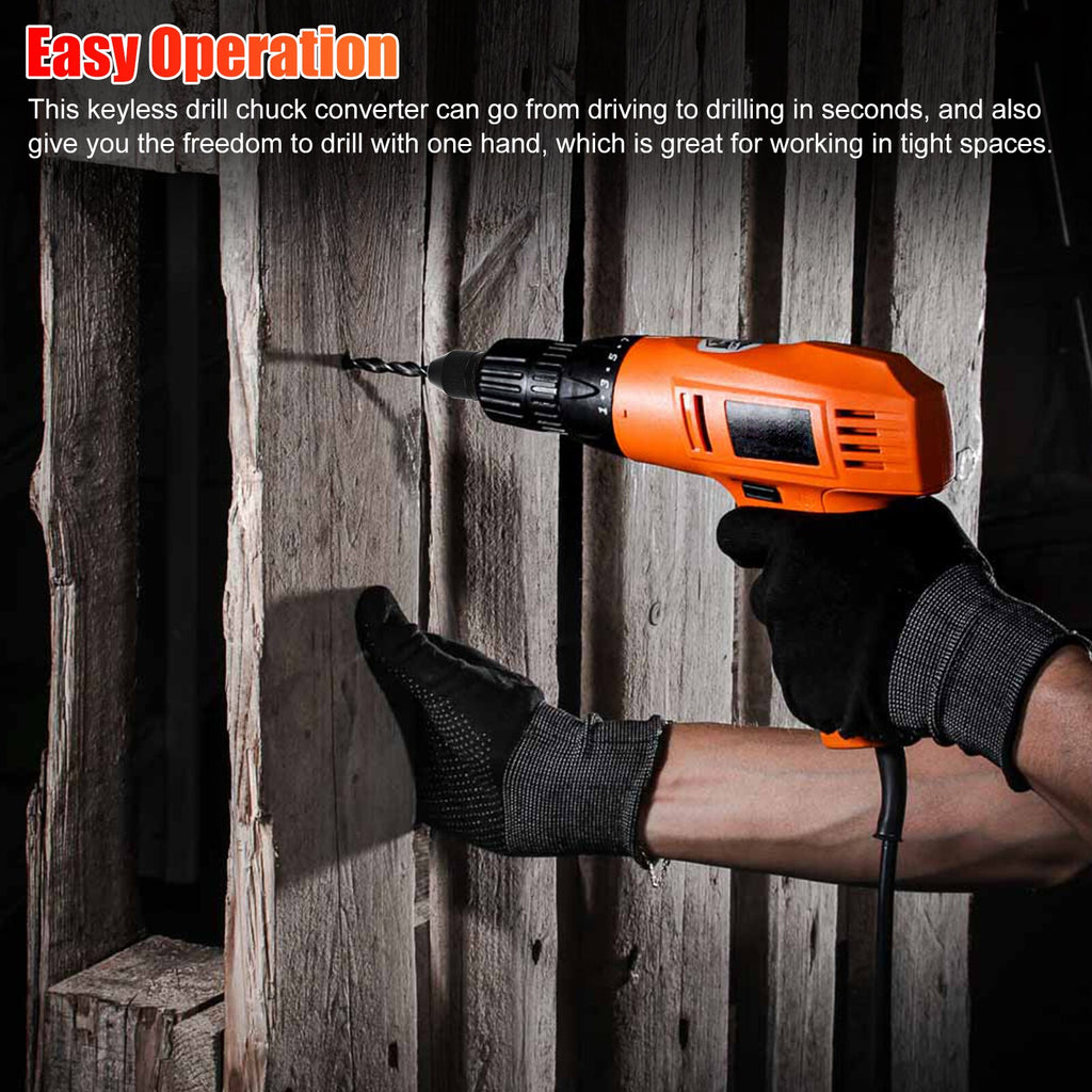 1 Pcs Hex Shank Quick Change Keyless Chuck Adapter Drill Bit Driver Converter