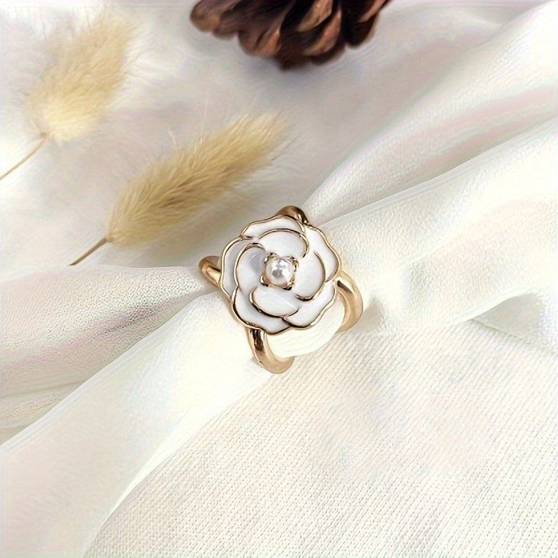 Elegant Flower Scarf Clips Imitation Pearl Scarf Clip Versatile Accessory 4 Pcs