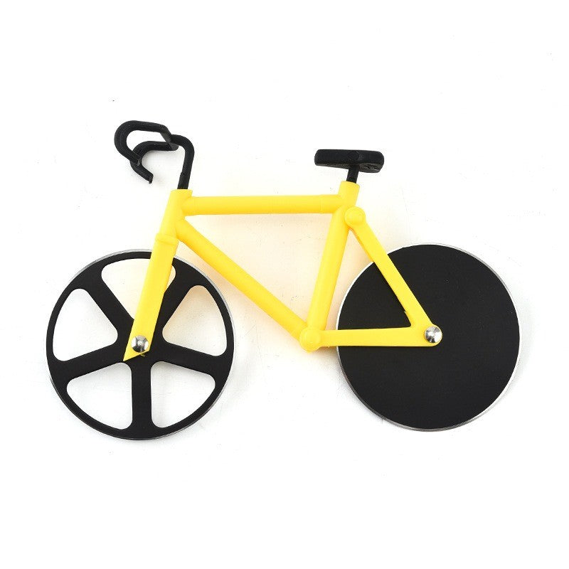 Funny Bicycle Pizza Cutter Non-stick Slicer Dual Stainless Steel Wheels Kitchen