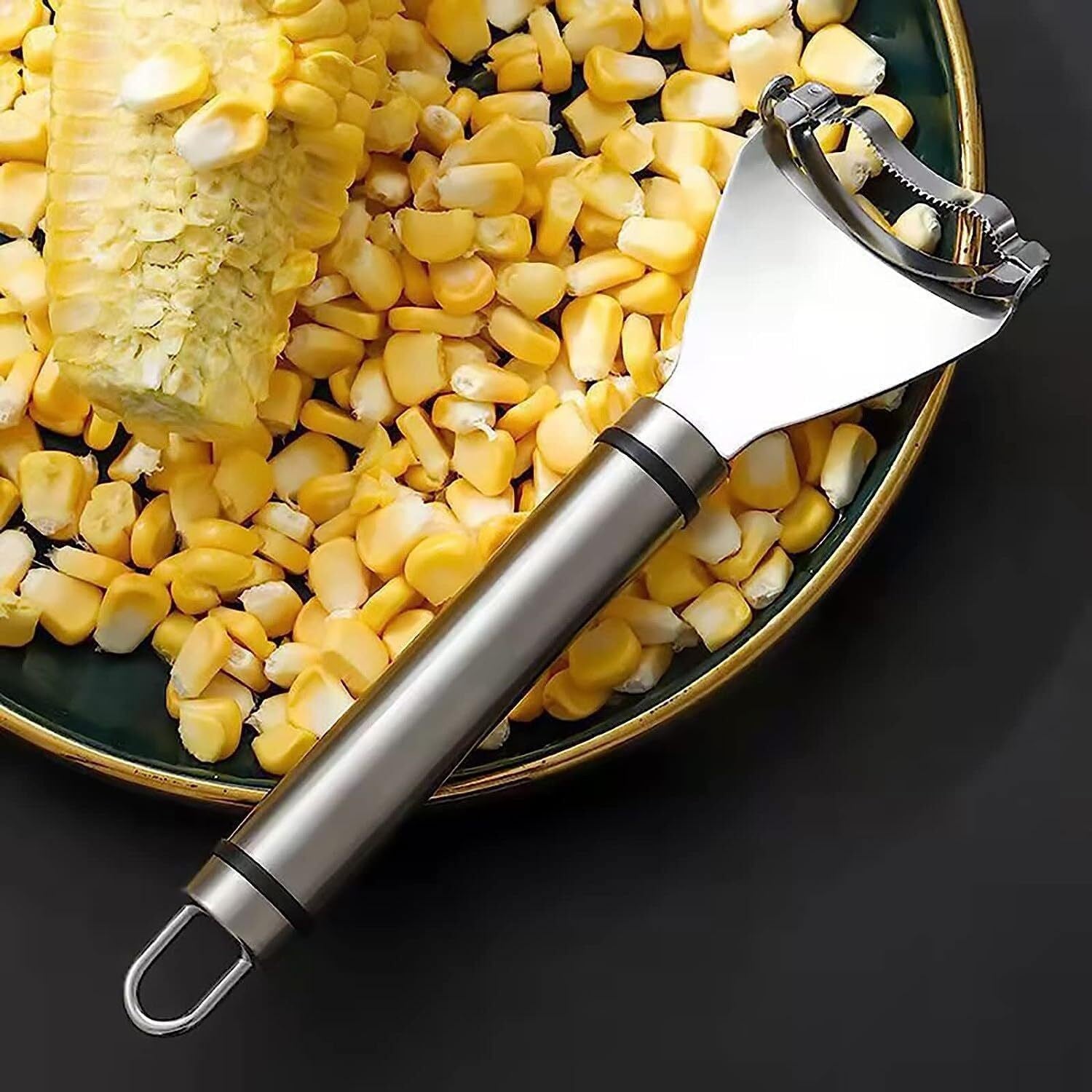 Stainless Steel Corn Cob Peeler Stripper Remover Kitchen Cutter Thresher Tool US