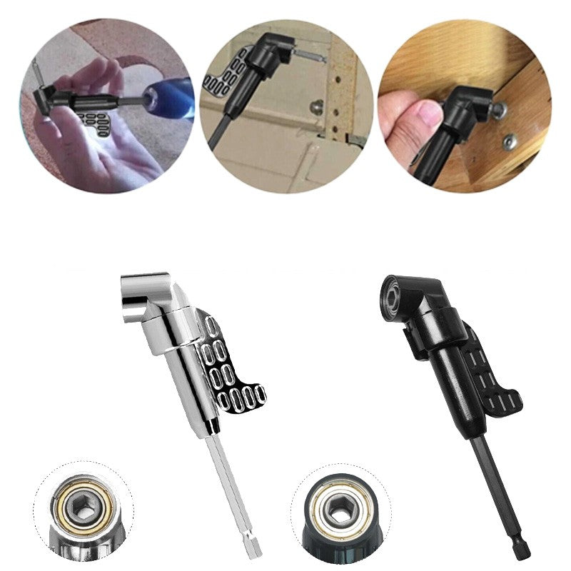 105° Right Angle Flexible Shaft Drill Bit Extension 1/4" Hex Socket Adapter Set