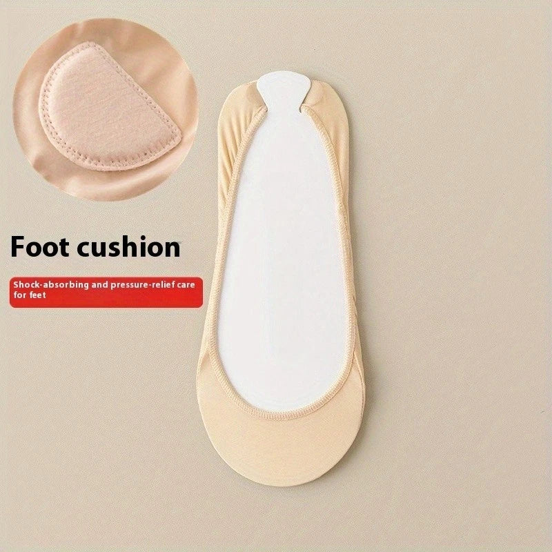 1pc Ice Silk Women's Summer Boat Socks Invisible Thin Heel Breathable Anti-Slip