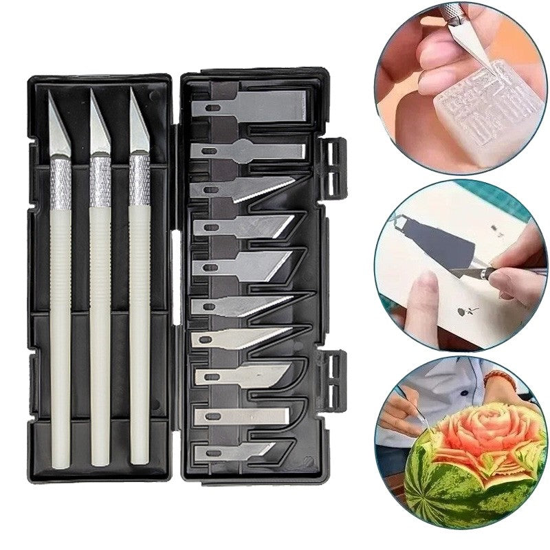 13 Pcs Hobby Knife Set Craft Razor Exacto Blade Cutter Tool Precision Cutting