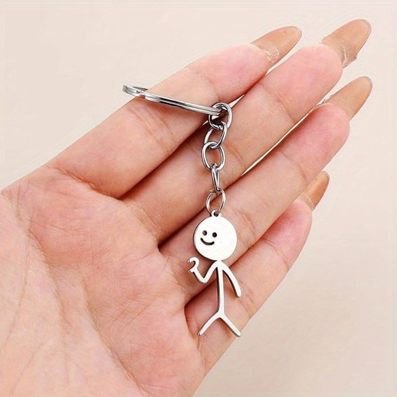 Matching Couples Heart Keychains 2Pcs Friendship Stainless Steel Keychain