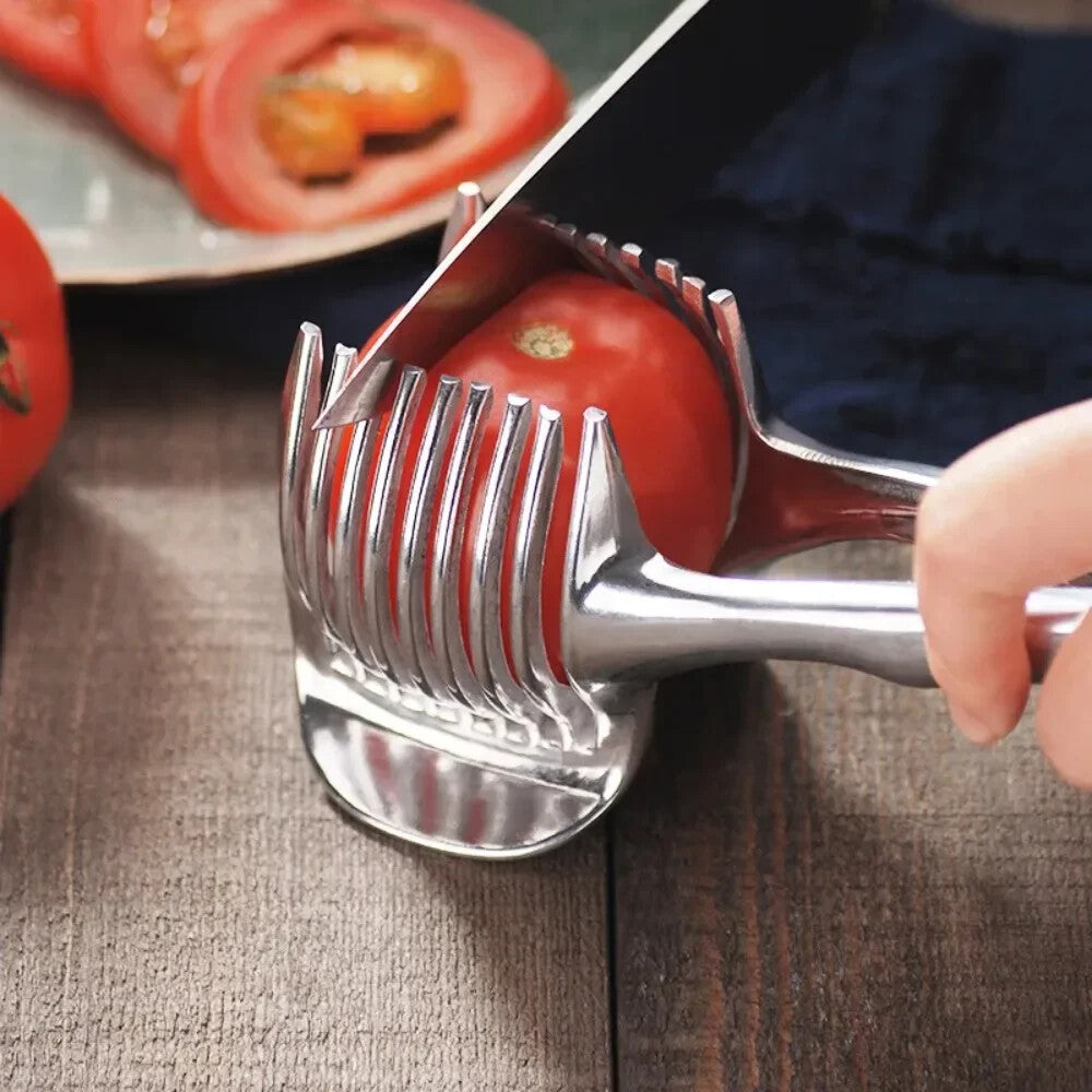 Handheld Stainless Steel Tomato Lemon Orange Slicer Kitchen Cutter Gadget Tool