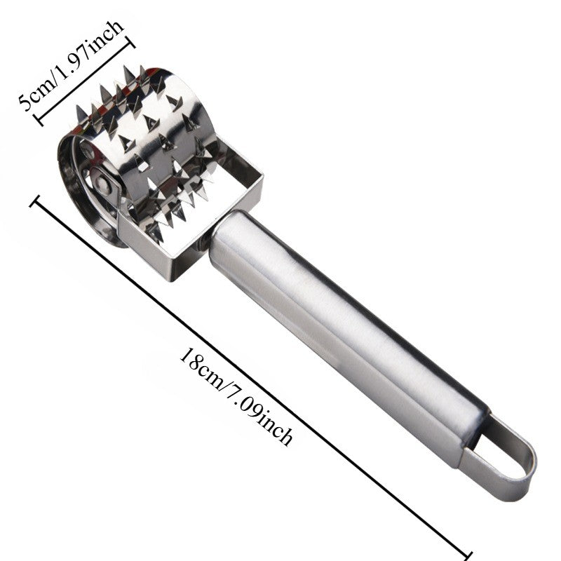 Meat Tenderizer Roller Tool Stainless Steel Hammer Mallet Steak Beef Chicken