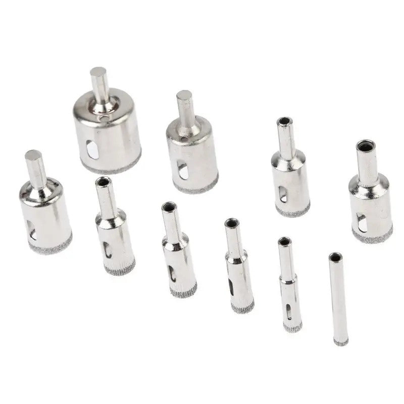 15Pcs Diamond Hole Saw Drill Bit Set Glass Tile Ceramic Marble Cut Guide Tool