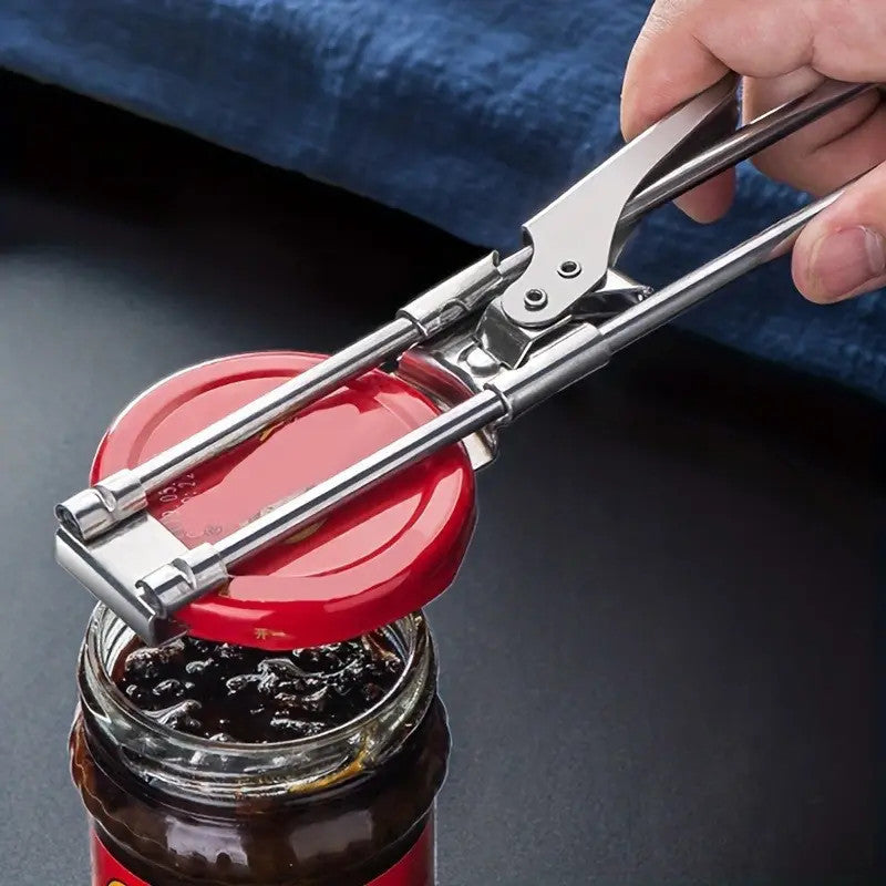 Multifunctional Stainless Steel Can Opener Adjustable Jar Lid Gripper Easy Tool