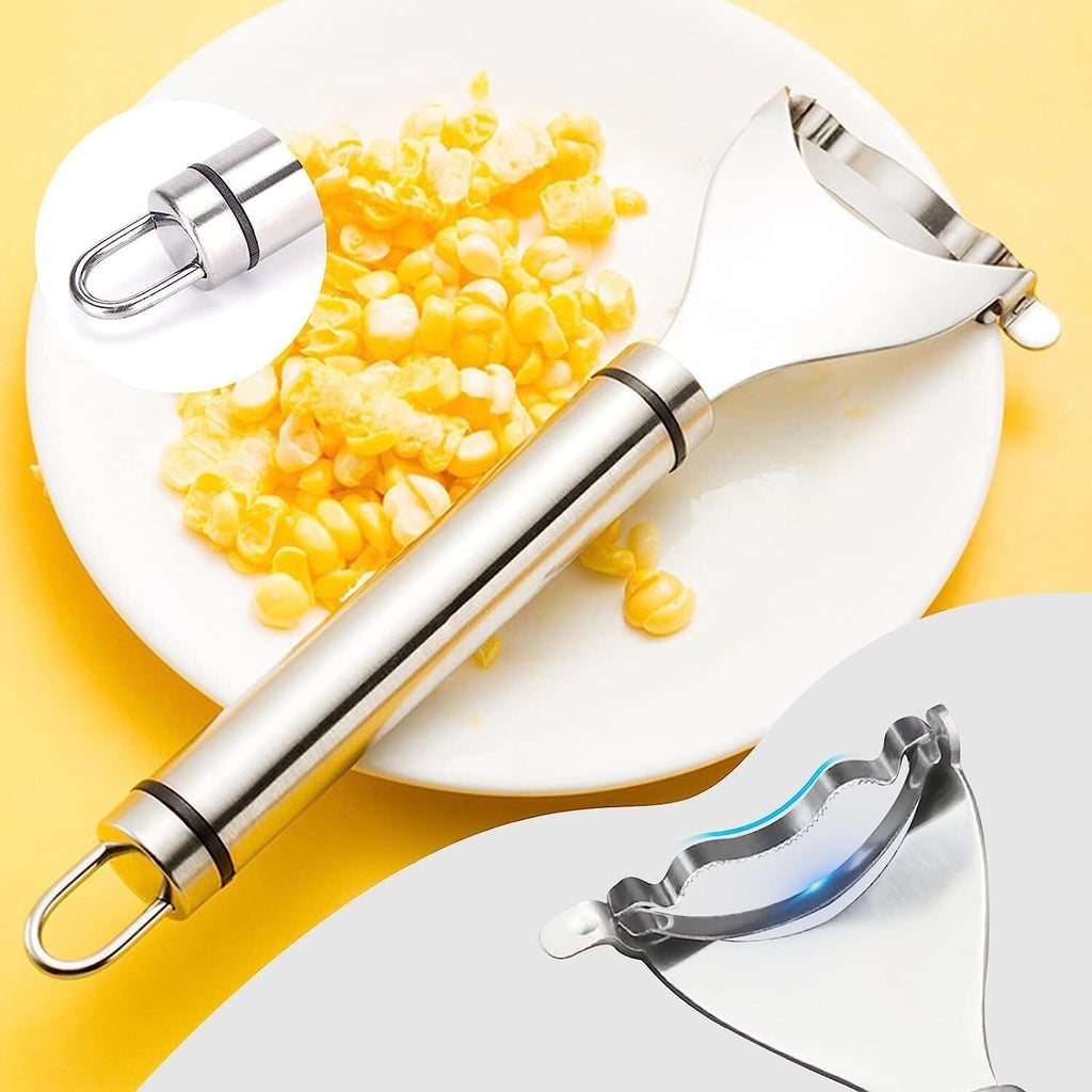 Stainless Steel Corn Cob Peeler Stripper Remover Kitchen Cutter Thresher Tool US