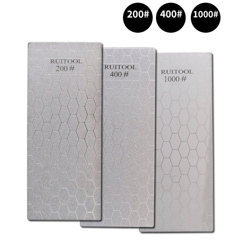 Diamond Knife Sharpener Plate 3PCS 200/400/1000 Grit Honing Bench Stone Kit Set