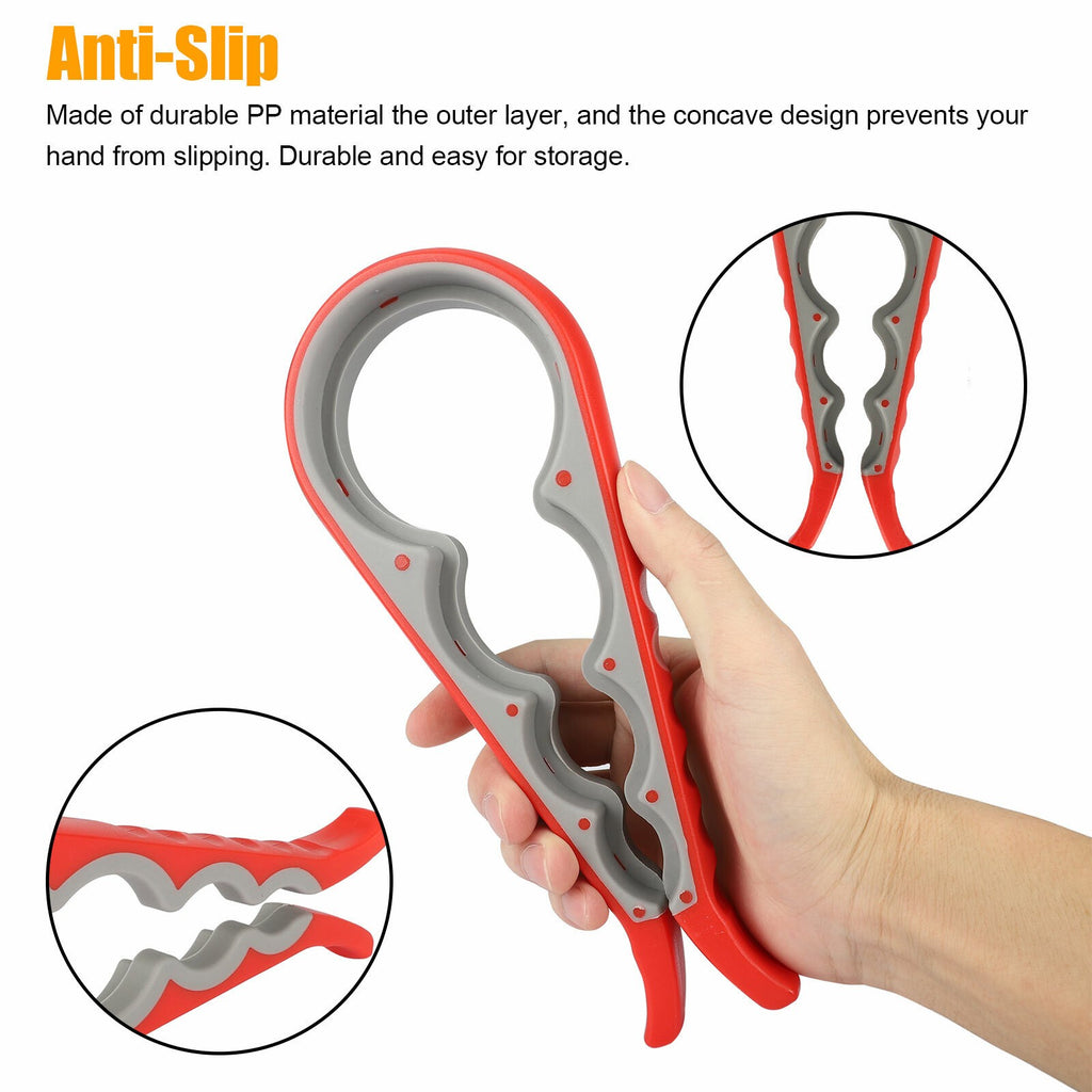 4 In 1 Jar Opener Rubber Quick Lid Bottle Cap Grip Twister Remover Kitchen Tool