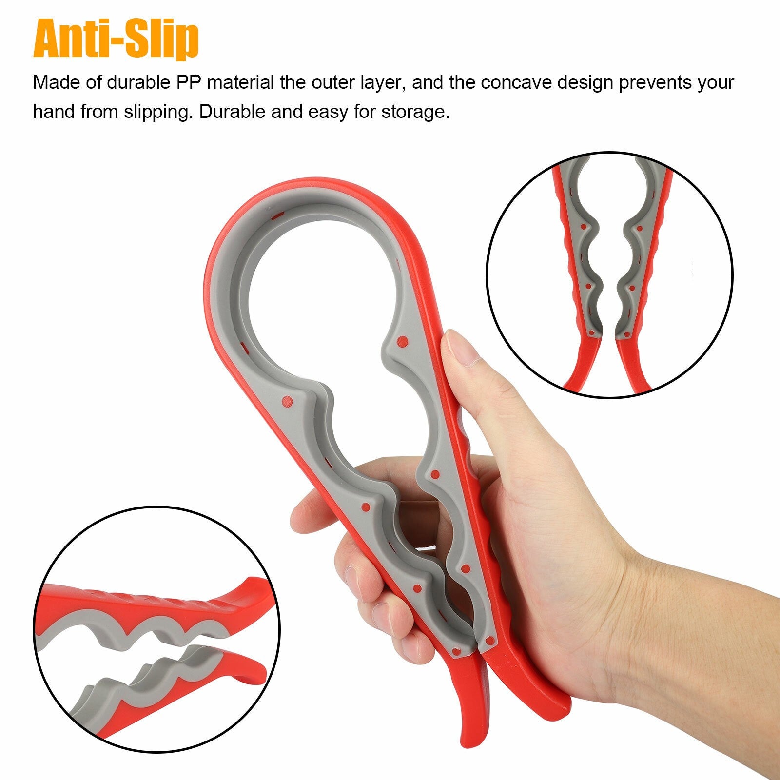 4 In 1 Jar Opener Rubber Quick Lid Bottle Cap Grip Twister Remover Kitchen Tool