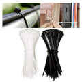 UL Nylon Cable Ties 100pc Black/White Heavy Duty UV Resistant Wire Zip Wrap