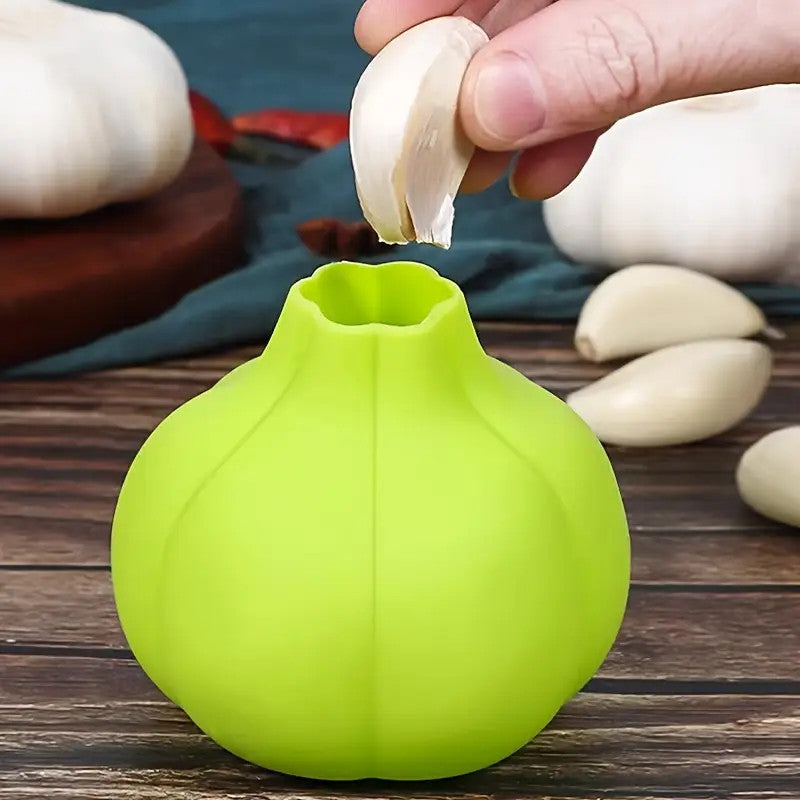 1 Pcs Silicone Manual Rolling Garlic Peeler Kitchen Tool Yello Simple Easy
