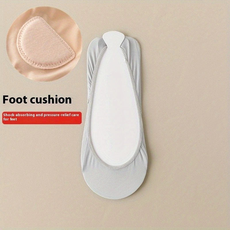 1pc Ice Silk Women's Summer Boat Socks Invisible Thin Heel Breathable Anti-Slip