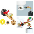 Propane Refill Adapter with ON-Off Valve & Pressure Gauge for 1-20LB Tank
