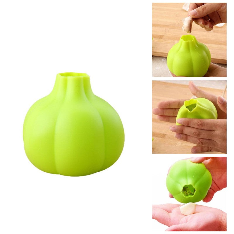1 Pcs Silicone Manual Rolling Garlic Peeler Kitchen Tool Yello Simple Easy