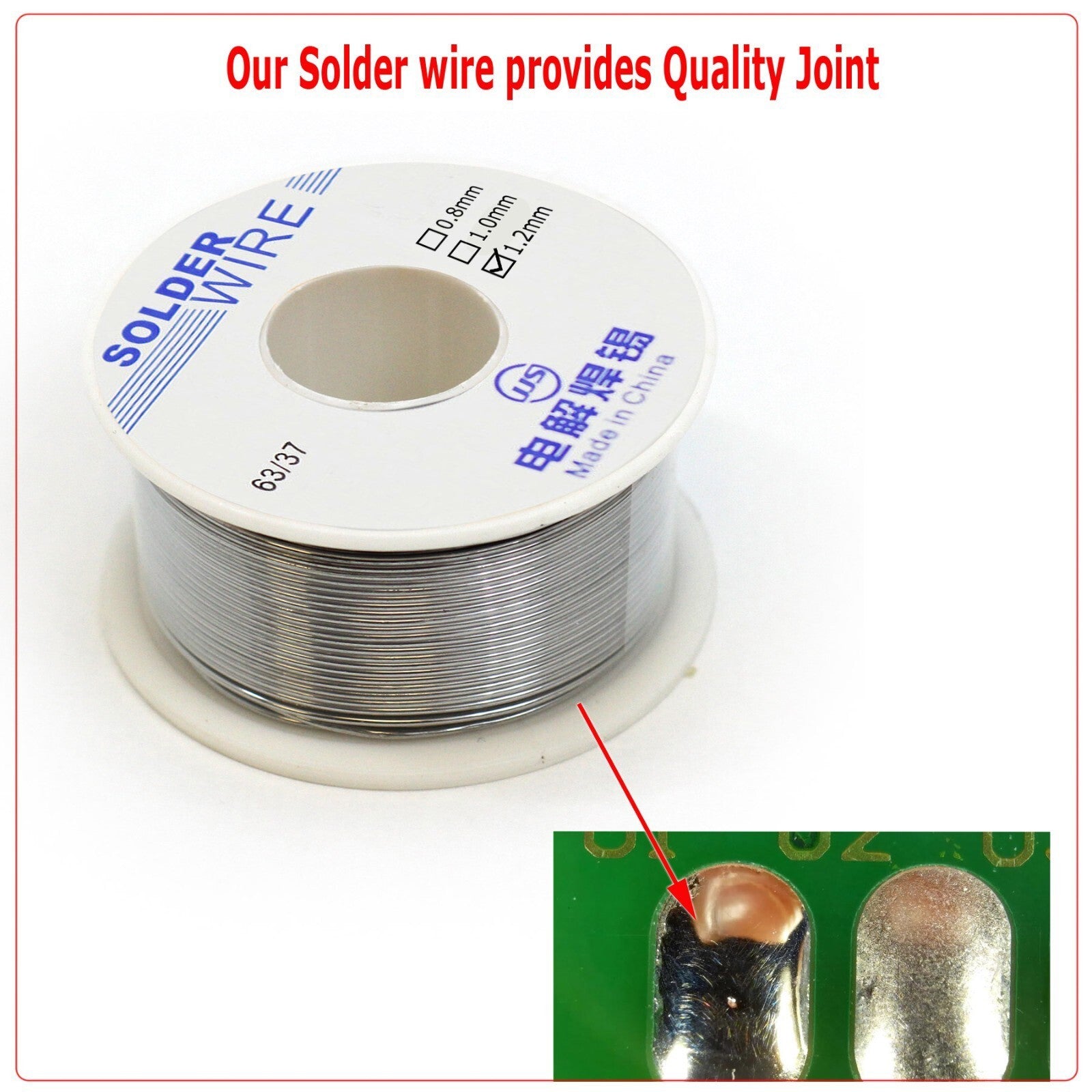 63-37 Tin Lead Rosin Core Solder Wire 0.8-1.2mm for Electrical Soldering Sn60