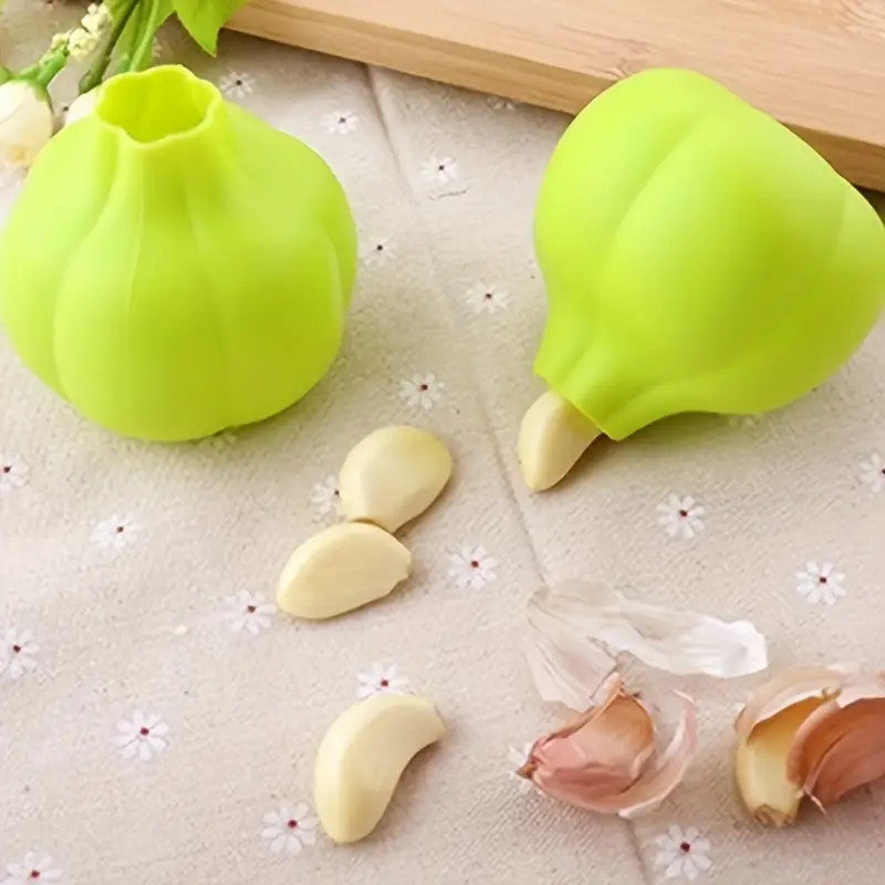 1 Pcs Silicone Manual Rolling Garlic Peeler Kitchen Tool Yello Simple Easy