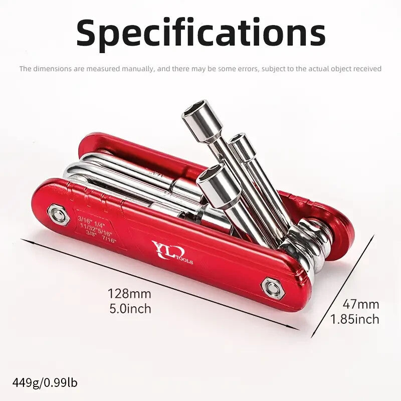 Hex Nut Driver Kit 6 in 1 Folding Nut Driver SAE Set Cr-V Steel Shank Premium